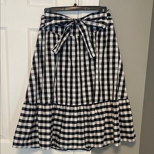 J. Crew Black and White Gingham A-Line Skirt